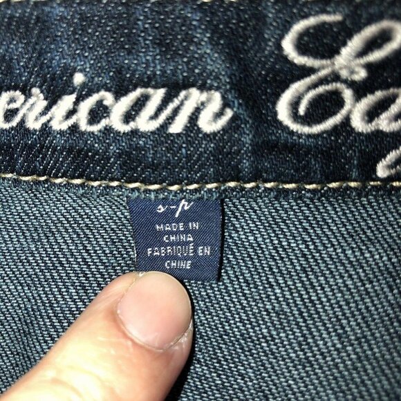 AMERICAN EAGLE Dark Wash Stretch Denim Jean Jacket ASO Elena Gilbert - Picture 12 of 13